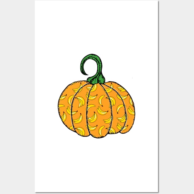 Bananas Pumpkin Wall Art by gillys